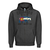 Charcoal Heather colorado is calling and i must go state flag with wild bear Zipper Hoodie - linhVisuals