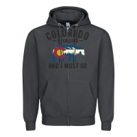 Smoke colorado is calling and i must go state flag with wild bear Zipper Hoodie - linhVisuals