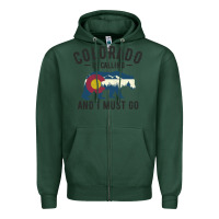 Sports Green colorado is calling and i must go state flag with wild bear Zipper Hoodie - linhVisuals