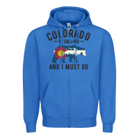 True Royal colorado is calling and i must go state flag with wild bear Zipper Hoodie - linhVisuals