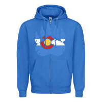 True Royal colorado state flag bear paw print pocket place Zipper Hoodie - linhVisuals