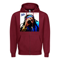 Burgundy buju banton reggae Zipper Hoodie - linhVisuals