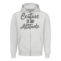 Dove Grey couture is an attitude inspirational fashion quote cute lettering text Zipper Hoodie - linhVisuals
