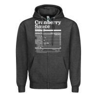 Charcoal Heather cranberry sauce nutrition facts funny thanksgiving christmas food nutr Zipper Hoodie - linhVisuals