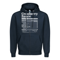 Navy cranberry sauce nutrition facts funny thanksgiving christmas food nutr Zipper Hoodie - linhVisuals