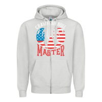Dove Grey crawfish boil master american  flag us big red lobster design Zipper Hoodie - linhVisuals