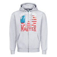 Heather Grey crawfish boil master american  flag us big red lobster design Zipper Hoodie - linhVisuals