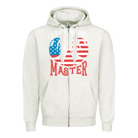 Oatmeal Heather crawfish boil master american  flag us big red lobster design Zipper Hoodie - linhVisuals