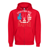 Red crawfish boil master american  flag us big red lobster design Zipper Hoodie - linhVisuals