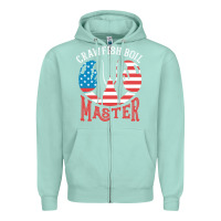 Seafoam crawfish boil master american  flag us big red lobster design Zipper Hoodie - linhVisuals