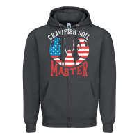 Smoke crawfish boil master american  flag us big red lobster design Zipper Hoodie - linhVisuals