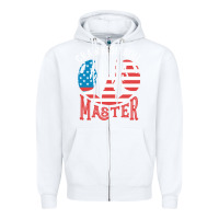 White crawfish boil master american  flag us big red lobster design Zipper Hoodie - linhVisuals