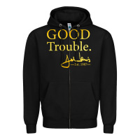 Black good trouble john lewis signature Zipper Hoodie - linhVisuals