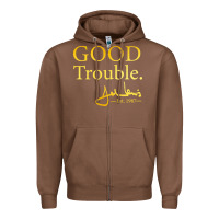 Chestnut good trouble john lewis signature Zipper Hoodie - linhVisuals
