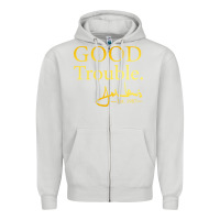Dove Grey good trouble john lewis signature Zipper Hoodie - linhVisuals