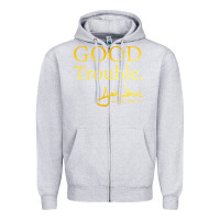 Heather Grey good trouble john lewis signature Zipper Hoodie - linhVisuals