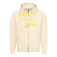 Sandshell good trouble john lewis signature Zipper Hoodie - linhVisuals