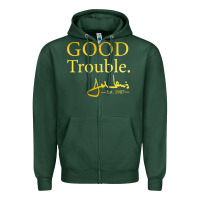 Sports Green good trouble john lewis signature Zipper Hoodie - linhVisuals