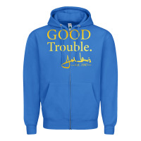 True Royal good trouble john lewis signature Zipper Hoodie - linhVisuals