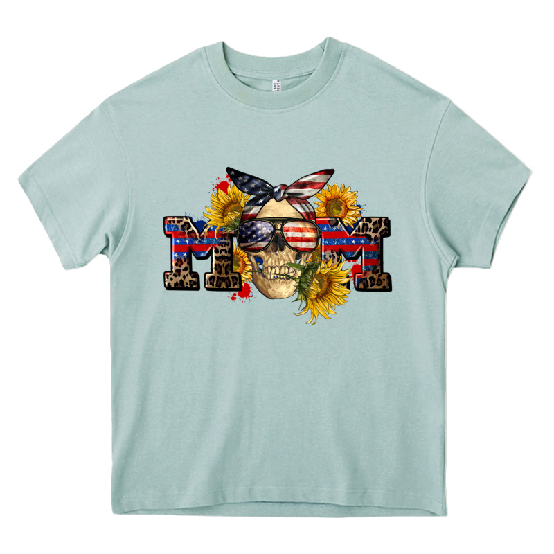 American Mom Skull Heavy Core Tee by CowGirlArtShop | Teevron