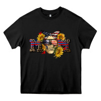 Black american mom skull Heavy Core Tee - CowGirlArtShop