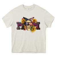 Cream american mom skull Heavy Core Tee - CowGirlArtShop
