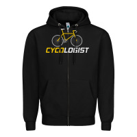 Black cycologist funny cycling and bicycle sport design cycler humor gift bi Zipper Hoodie - linhVisuals