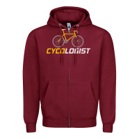 Burgundy cycologist funny cycling and bicycle sport design cycler humor gift bi Zipper Hoodie - linhVisuals