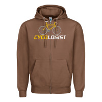 Chestnut cycologist funny cycling and bicycle sport design cycler humor gift bi Zipper Hoodie - linhVisuals