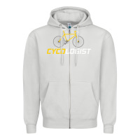 Dove Grey cycologist funny cycling and bicycle sport design cycler humor gift bi Zipper Hoodie - linhVisuals