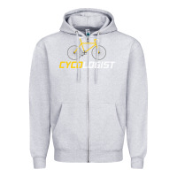 Heather Grey cycologist funny cycling and bicycle sport design cycler humor gift bi Zipper Hoodie - linhVisuals