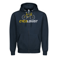 Navy cycologist funny cycling and bicycle sport design cycler humor gift bi Zipper Hoodie - linhVisuals