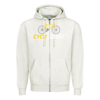 Oatmeal Heather cycologist funny cycling and bicycle sport design cycler humor gift bi Zipper Hoodie - linhVisuals