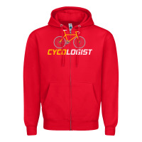 Red cycologist funny cycling and bicycle sport design cycler humor gift bi Zipper Hoodie - linhVisuals