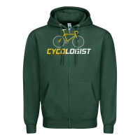 Sports Green cycologist funny cycling and bicycle sport design cycler humor gift bi Zipper Hoodie - linhVisuals