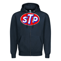 Navy stp classic Zipper Hoodie - linhVisuals