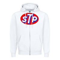 White stp classic Zipper Hoodie - linhVisuals