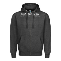Charcoal Heather bad influence funny Zipper Hoodie - linhVisuals