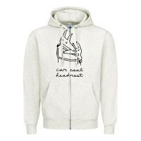 Oatmeal Heather Car Seat Headrest Zipper Hoodie - linhVisuals