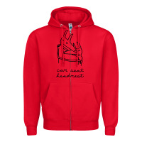 Red Car Seat Headrest Zipper Hoodie - linhVisuals