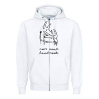 White Car Seat Headrest Zipper Hoodie - linhVisuals
