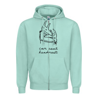 Seafoam Car Seat Headrest Zipper Hoodie - linhVisuals