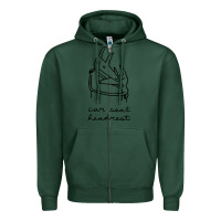 Sports Green Car Seat Headrest Zipper Hoodie - linhVisuals