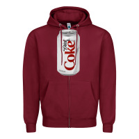 Burgundy Diet Cola Coke Zipper Hoodie - linhVisuals