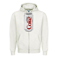Oatmeal Heather Diet Cola Coke Zipper Hoodie - linhVisuals