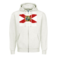 Oatmeal Heather don't new york my florida vintage flag funny saying gift Zipper Hoodie - linhVisuals