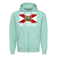 Seafoam don't new york my florida vintage flag funny saying gift Zipper Hoodie - linhVisuals