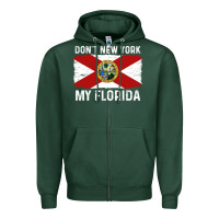 Sports Green don't new york my florida vintage flag funny saying gift Zipper Hoodie - linhVisuals