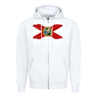 White don't new york my florida vintage flag funny saying gift Zipper Hoodie - linhVisuals