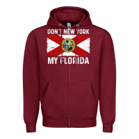 Burgundy don't new york my florida vintage flag funny saying gift Zipper Hoodie - linhVisuals